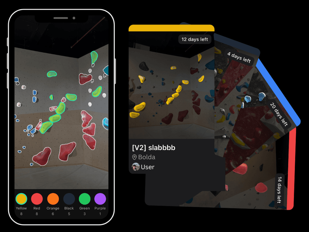 Bolda AI route creation from a climbing wall photo